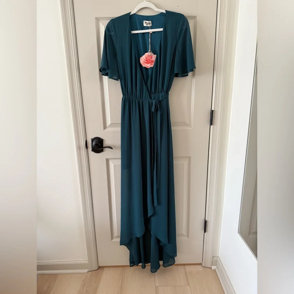 Show Me Your Mumu Sophia Wrap Dress Deep Jade NWT